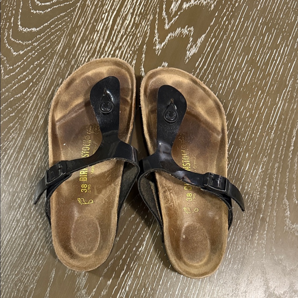 Birkenstock Black and Brown Thong Sandals